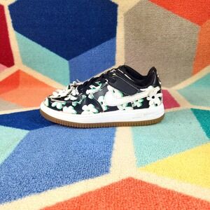 Nike Air Force 1 Low Sneakers Flower White Green Black Casual Shoes‎